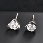 Luxuriant Lab Grown Diamond (SI/GH) Solitaire Earring with Rhodium Overlay Sterling Silver 0.50 Ct._8167222_1