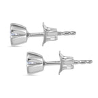 Luxuriant Lab Grown Diamond (SI/GH) Solitaire Earring with Rhodium Overlay Sterling Silver 0.50 Ct._8167222_3
