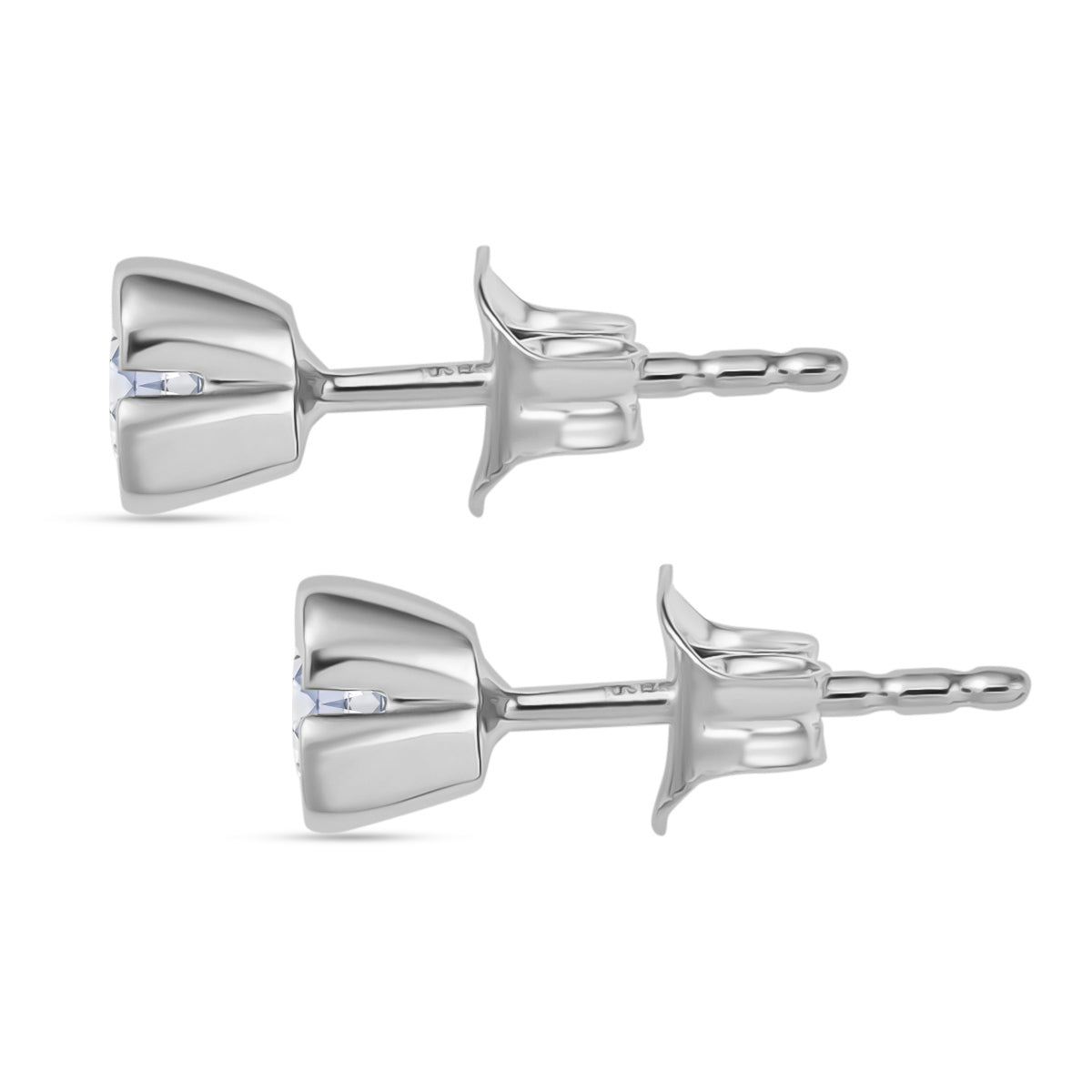 LUXURIANT 0.5 Ct. Lab Grown Diamond Solitaire Earring with Rhodium Overlay Sterling Silver (SI-GH) 8167222 4