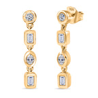 Luxuriant - Lab Grown Diamond (SI/G-H) Dangling Earring with Push Back in 18K Vermeil Yellow Gold Plated Sterling Silver 1cts_8167493