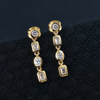 Luxuriant - Lab Grown Diamond (SI/G-H) Dangling Earring with Push Back in 18K Vermeil Yellow Gold Plated Sterling Silver 1cts_8167493_1