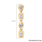 Luxuriant - Lab Grown Diamond (SI/G-H) Dangling Earring with Push Back in 18K Vermeil Yellow Gold Plated Sterling Silver 1cts_8167493_5
