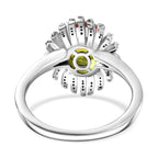 D'joy Rainbow Genesis Quartz & White Zircon Sunburst Glow Ring in Rhodium Overlay Sterling Silver 3.44 Ct._8168418_4
