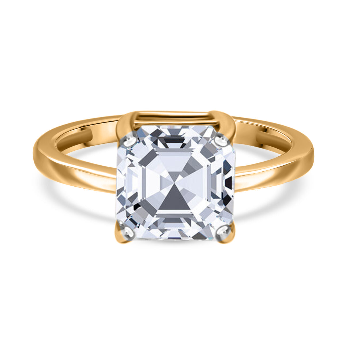 LUXURIANT 3 Ct. Lab Grown Diamond Asscher-Cut Solitaire Ring in 14K Yellow Gold IGI Certified (VS2/E) 8168460 0