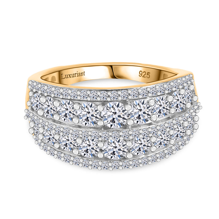 LUXURIANT 1.5 Ct. Lab Grown Diamond Ring in 18K Vermeil Yellow Gold Plated Sterling Silver (SI-GH) 8168471 1