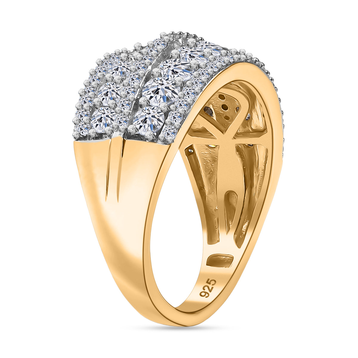 LUXURIANT 1.5 Ct. Lab Grown Diamond Ring in 18K Vermeil Yellow Gold Plated Sterling Silver (SI-GH) 8168471 4