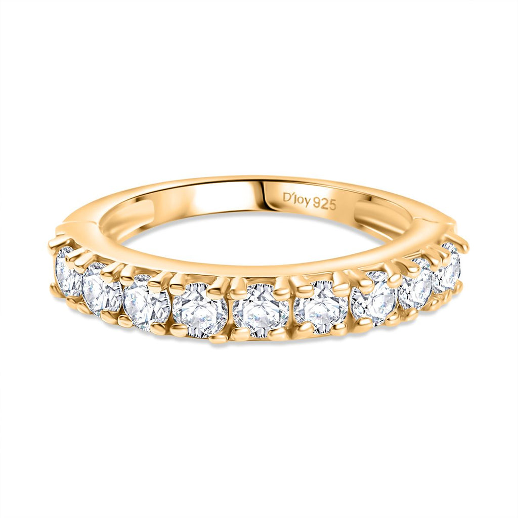 D'Joy - Moissanite Half Eternity Band Ring in 18K Vermeil Yellow Gold Plated Sterling Silver 1.00 Ct._8168525