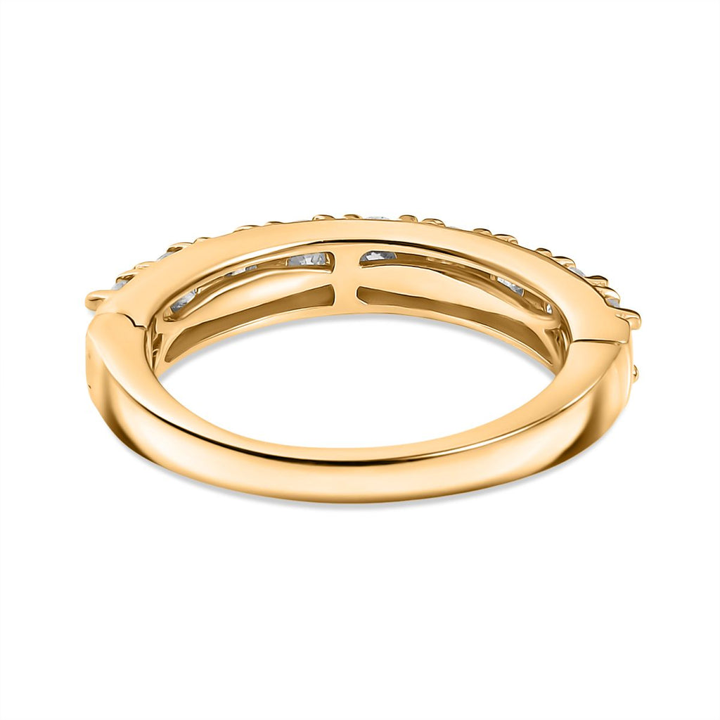 D'Joy - Moissanite Half Eternity Band Ring in 18K Vermeil Yellow Gold Plated Sterling Silver 1.00 Ct._8168525_4