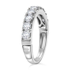 D'Joy - Moissanite Half Eternity Band Ring in Rhodium Overlay Sterling Silver 1.00 Ct._8168532_3
