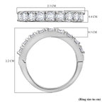 D'Joy - Moissanite Half Eternity Band Ring in Rhodium Overlay Sterling Silver 1.00 Ct._8168536_6