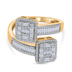 Designer Inspired- Luxuriant Diamond Lab Grown Diamond (SI-G/H) Bypass Ring in 18K Vermeil Yellow Gold Plated Sterling Silver 1.00 Ct._8168671
