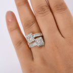 Designer Inspired- Luxuriant Diamond Lab Grown Diamond (SI-G/H) Bypass Ring in 18K Vermeil Yellow Gold Plated Sterling Silver 1.00 Ct._8168671_2