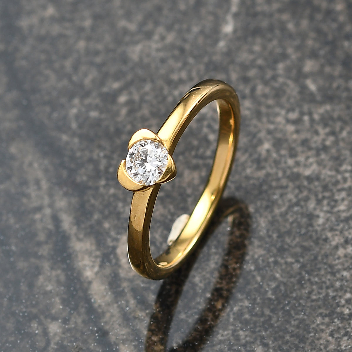 LUXURIANT Lab Grown Diamond (SI-GH) Solitaire Ring in 18K Vermeil Yellow Gold Plated Sterling Silver 8169170 2