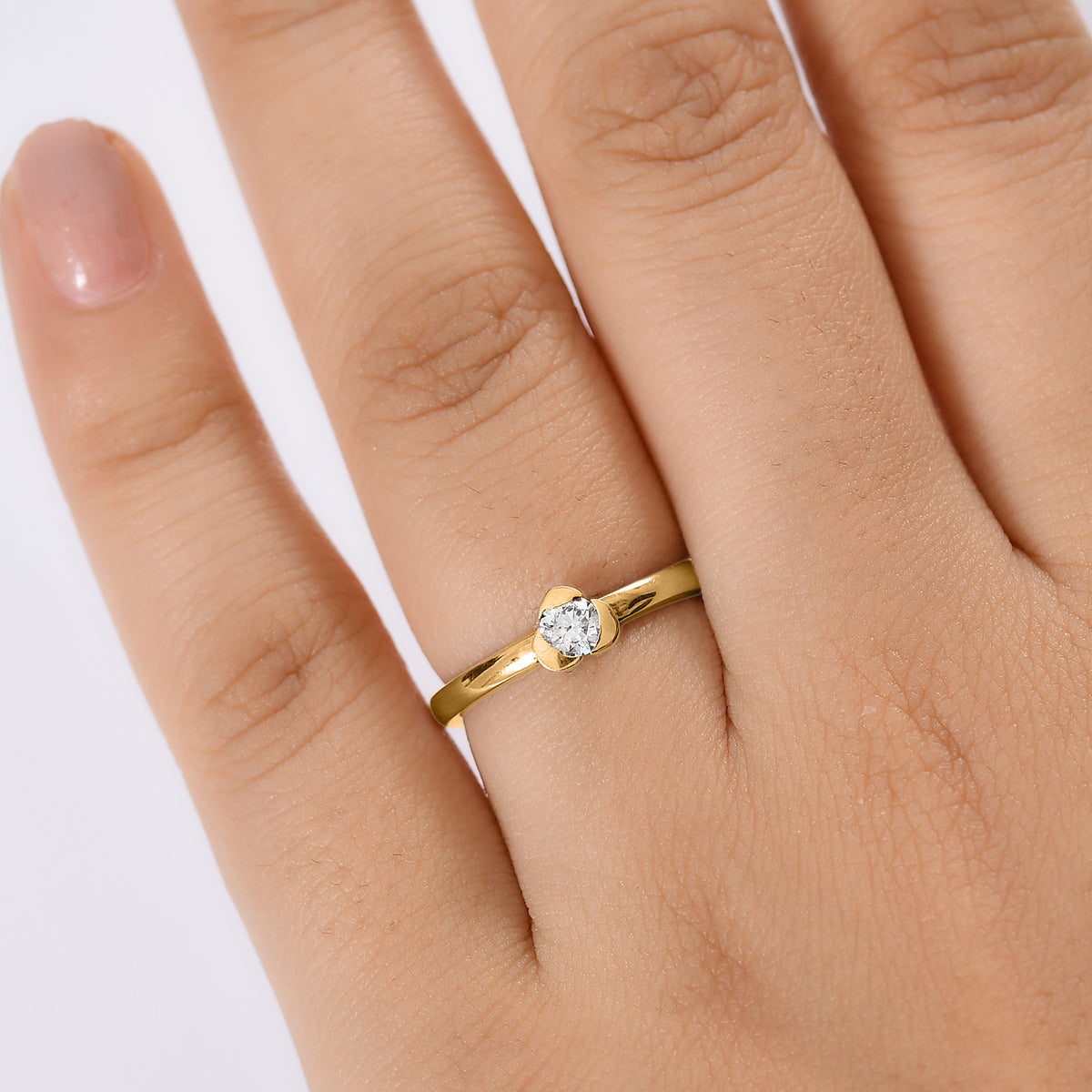 LUXURIANT Lab Grown Diamond (SI-GH) Solitaire Ring in 18K Vermeil Yellow Gold Plated Sterling Silver 8169170 3