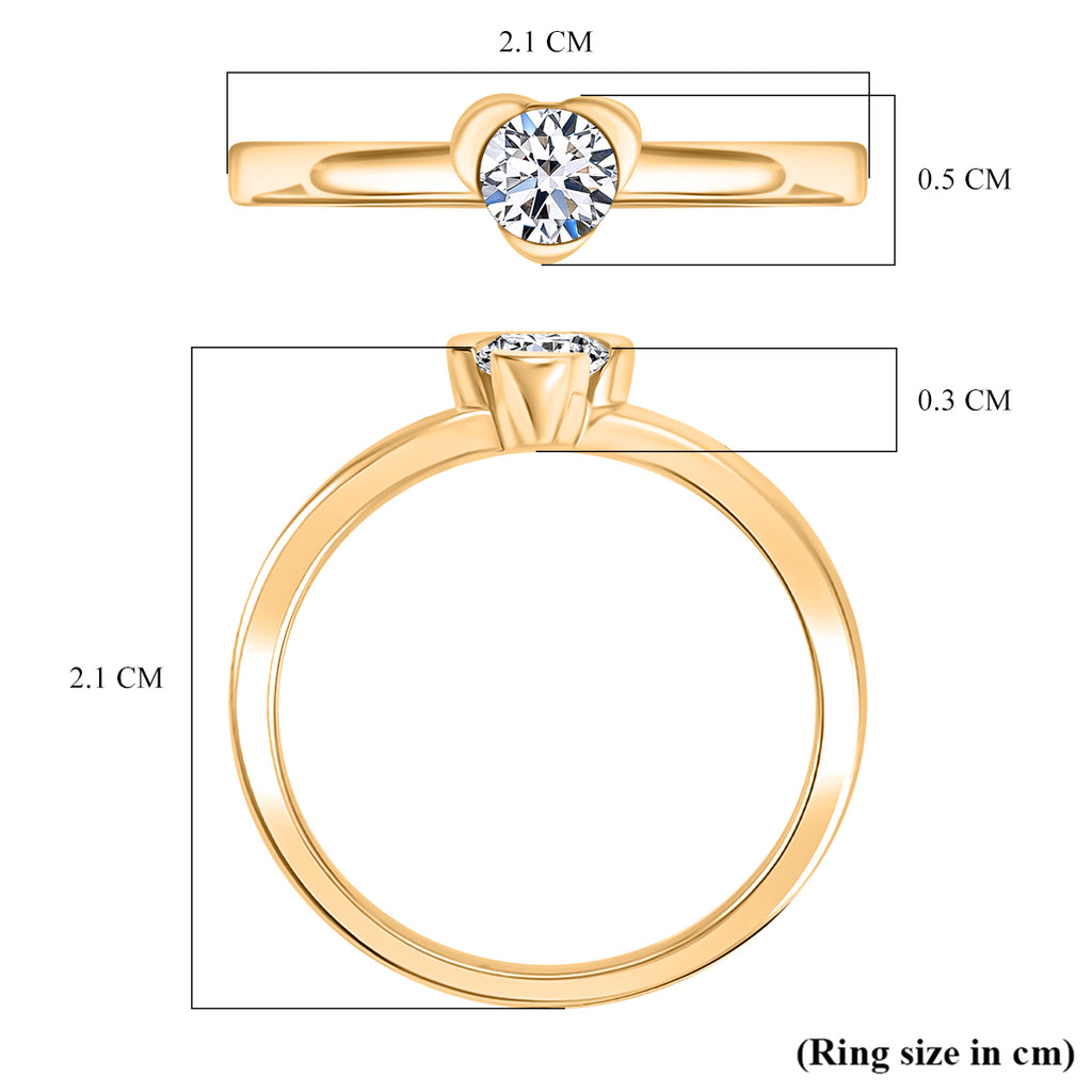 Luxuriant Diamond Lab Grown Diamond (SI-GH) Solitaire Ring in 18K Vermeil Yellow Gold Plated_8169170_5