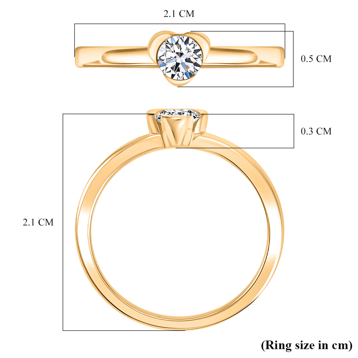 LUXURIANT Lab Grown Diamond (SI-GH) Solitaire Ring in 18K Vermeil Yellow Gold Plated Sterling Silver 8169170 6