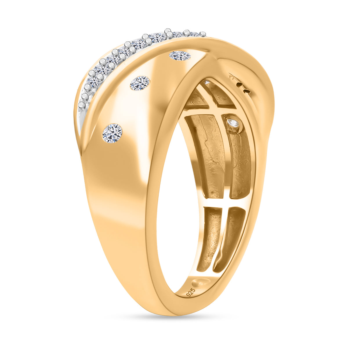 LUXURIANT Lab Grown Diamond (SI-GH) Ring in Vermeil Yellow Gold Plated Sterling Silver 8169506 3