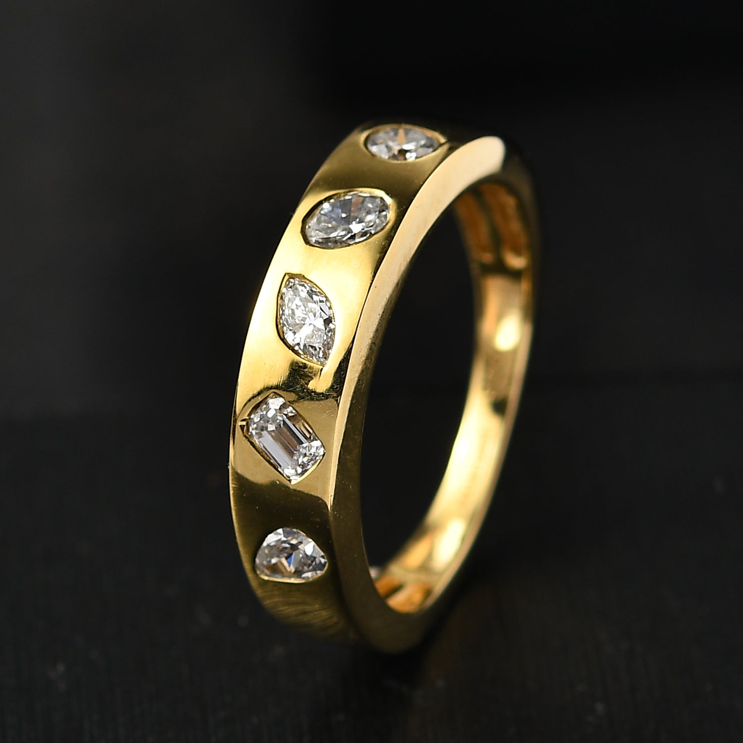 0.5.Ct Luxuriant Diamond Lab Grown Diamond (VS-EF) Band Ring in 18K Vermeil Yellow Gold Plated Sterl 8169889 2
