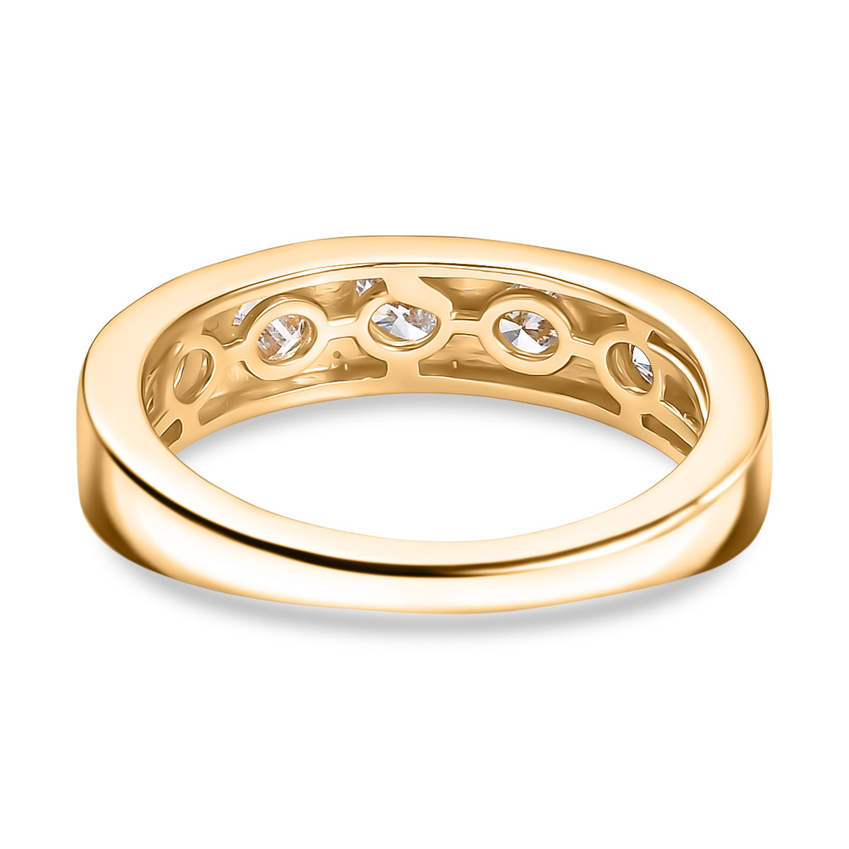 0.5.Ct Luxuriant Diamond Lab Grown Diamond (VS-EF) Band Ring in 18K Vermeil Yellow Gold Plated Sterl 8169889 5