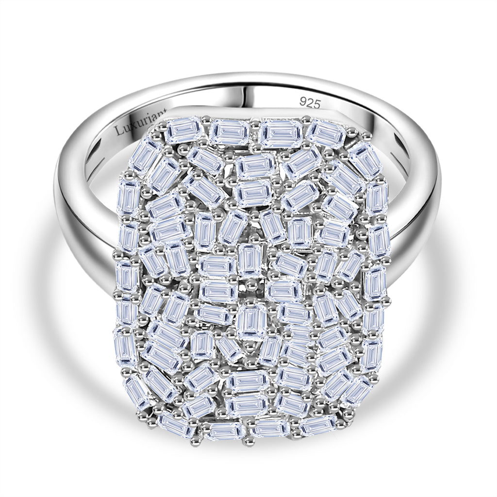 Luxuriant Diamond Lab Grown Diamond (SI-GH) Ring in Rhodium Overlay Sterling Silver 1.00 Ct._8170126