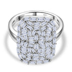 Luxuriant Diamond Lab Grown Diamond (SI-GH) Ring in Rhodium Overlay Sterling Silver 1.00 Ct._8170126