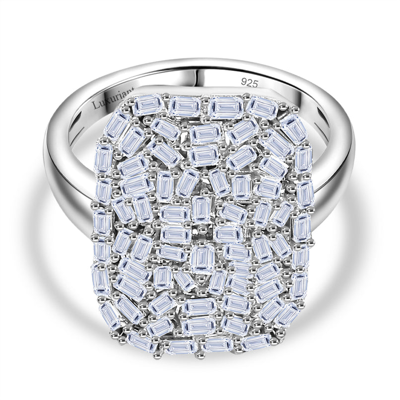 Luxuriant Diamond Lab Grown Diamond (SI-GH) Ring in Rhodium Overlay Sterling Silver 1.00 Ct._8170126