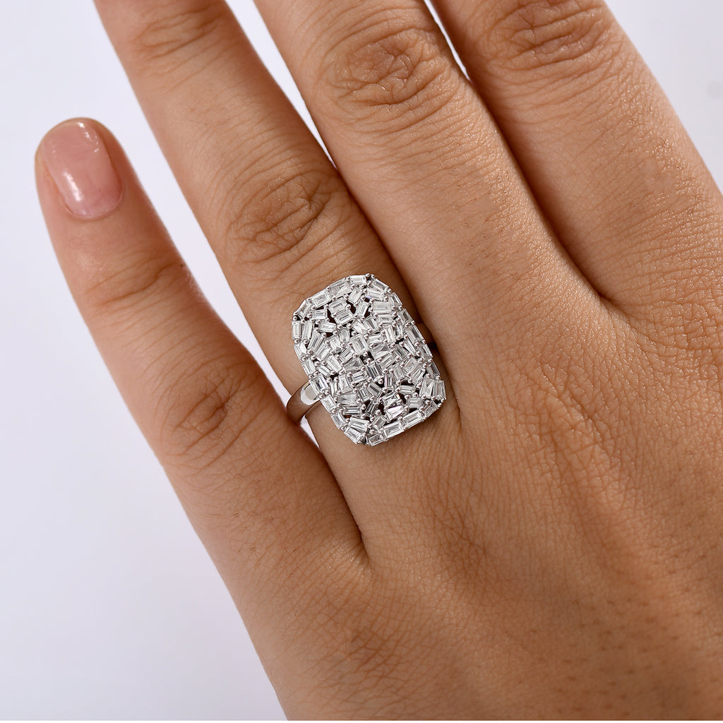 Luxuriant Diamond Lab Grown Diamond (SI-GH) Ring in Rhodium Overlay Sterling Silver 1.00 Ct._8170126_2