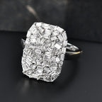 Designer Inspired- Luxuriant Diamond Lab Grown Diamond (SI-G/H) Firecracker Ring in Rhodium Overlay Sterling Silver 1.00 Ct._8170128_1