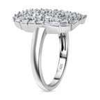 Designer Inspired- Luxuriant Diamond Lab Grown Diamond (SI-G/H) Firecracker Ring in Rhodium Overlay Sterling Silver 1.00 Ct._8170128_3