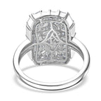 Designer Inspired- Luxuriant Diamond Lab Grown Diamond (SI-G/H) Firecracker Ring in Rhodium Overlay Sterling Silver 1.00 Ct._8170128_4