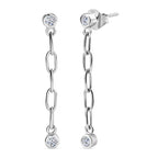 Luxuriant Lab Grown Diamond (SI/GH) Dangling Earring with Push Back in Rhodium Overlay Sterling Silver 0.28 Ct._8170162