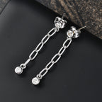 Luxuriant Lab Grown Diamond (SI/GH) Dangling Earring with Push Back in Rhodium Overlay Sterling Silver 0.28 Ct._8170162_1