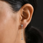 Luxuriant Lab Grown Diamond (SI/GH) Dangling Earring with Push Back in Rhodium Overlay Sterling Silver 0.28 Ct._8170162_2
