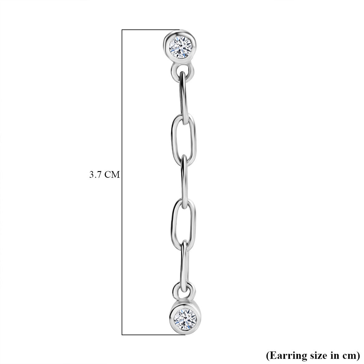 LUXURIANT Lab Grown Diamond Dangling Earring with Push Back in Rhodium Overlay Sterling Silver (SI-GH) 8170162 6