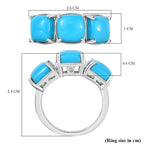 Luxuriant Diamond Sleeping Beauty Turquoise & Lab Grown Diamond (SI/GH) Ring in Rhodium Overlay Sterling Silver 6.32 Ct._8170364_5