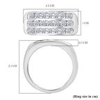 Luxuriant Three Rows Lab Grown Diamond (SI/GH) Ring in Rhodium Overlay Sterling Silver 1.00 Ct._8170665_4