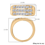 Luxuriant Diamond Three Rows Lab Grown Diamond (SI/G-H) Ring in Vermeil Yellow Gold Plated Sterling Silver 1.00 Ct._8170674_4