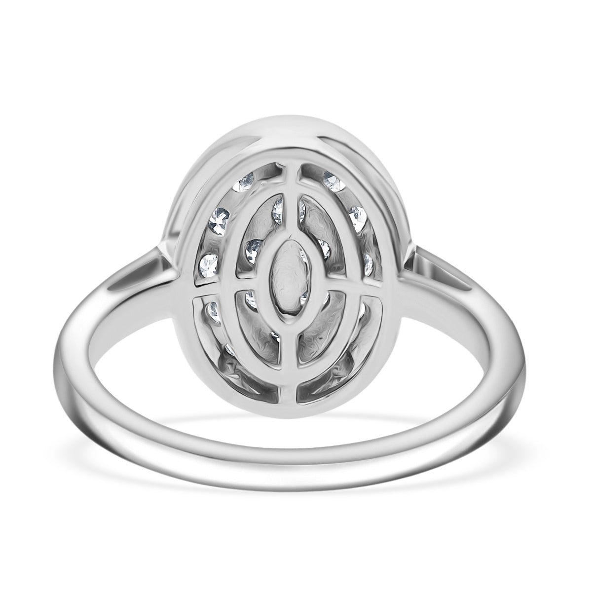 LUXURIANT 0.5 Ct. Lab Grown Diamond Cluster Ring in Platinum Overlay Sterling Silver SI/G-H V32557336 4