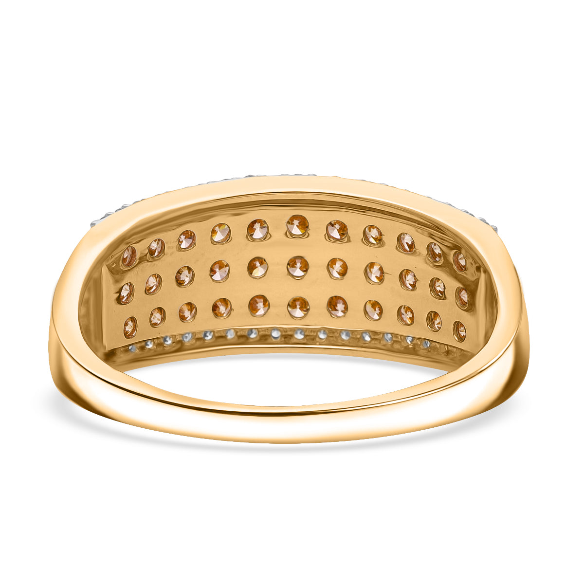 SGL Certified 9K Yellow Gold Vivid Natural Yellow Diamond (SI-I1) &amp; White Diamond Ring 1.00 Ct. V32734179 3