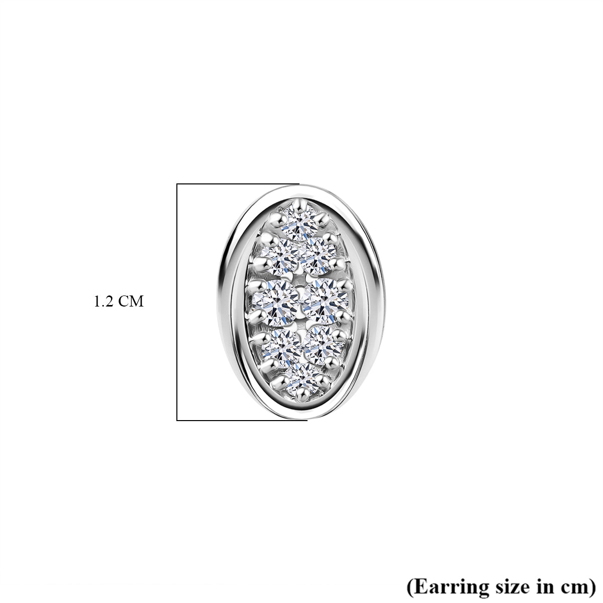 LUXURIANT 0.50 Ct. Lab Grown Diamond Cluster Push Back Earring in Platinum Overlay Sterling Silver (SI-GH) 8170765 4