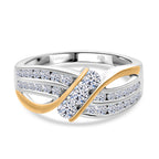 Luxuriant Lab Grown Diamond Ring in Rhodium & Yellow Gold Overlay Sterling Silver  0.75 Ct._8171152