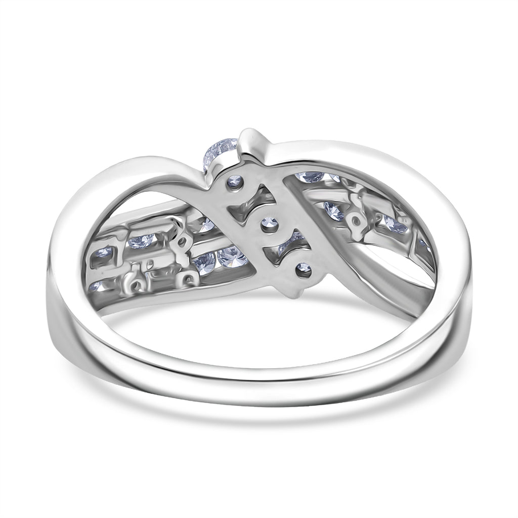 Luxuriant Lab Grown Diamond Ring in Rhodium & Yellow Gold Overlay Sterling Silver  0.75 Ct._8171152_3