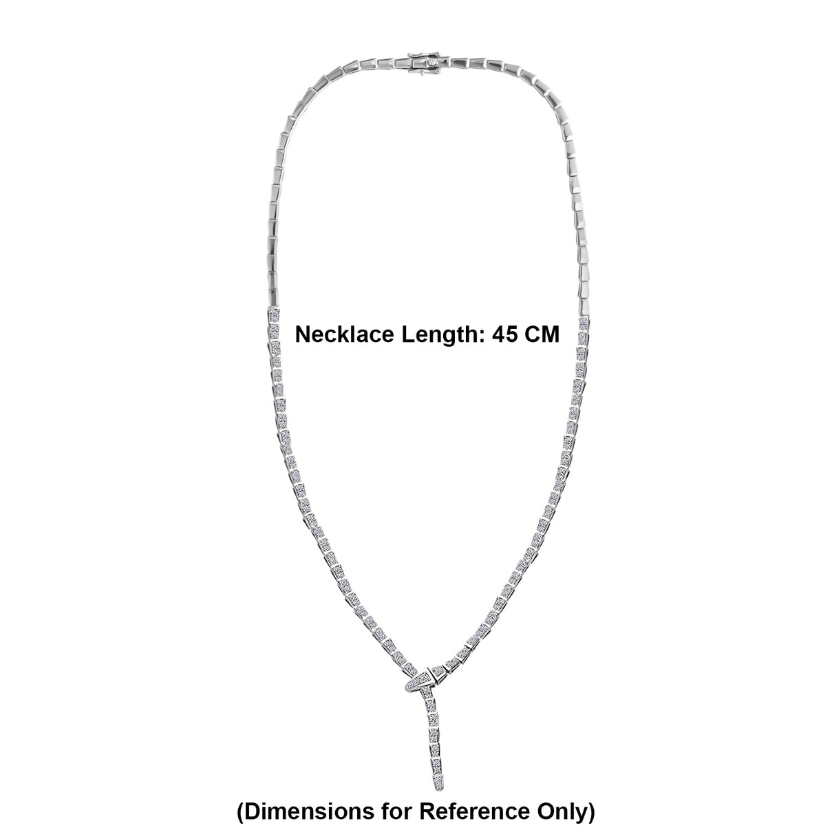 LUXURIANT 4 Ct. Lab Grown Diamond (SI-GH) Serpent Necklace with Box Clasp in Rhodium Overlay Sterling Silver, SGL Certified 18 Inch 8171157 7