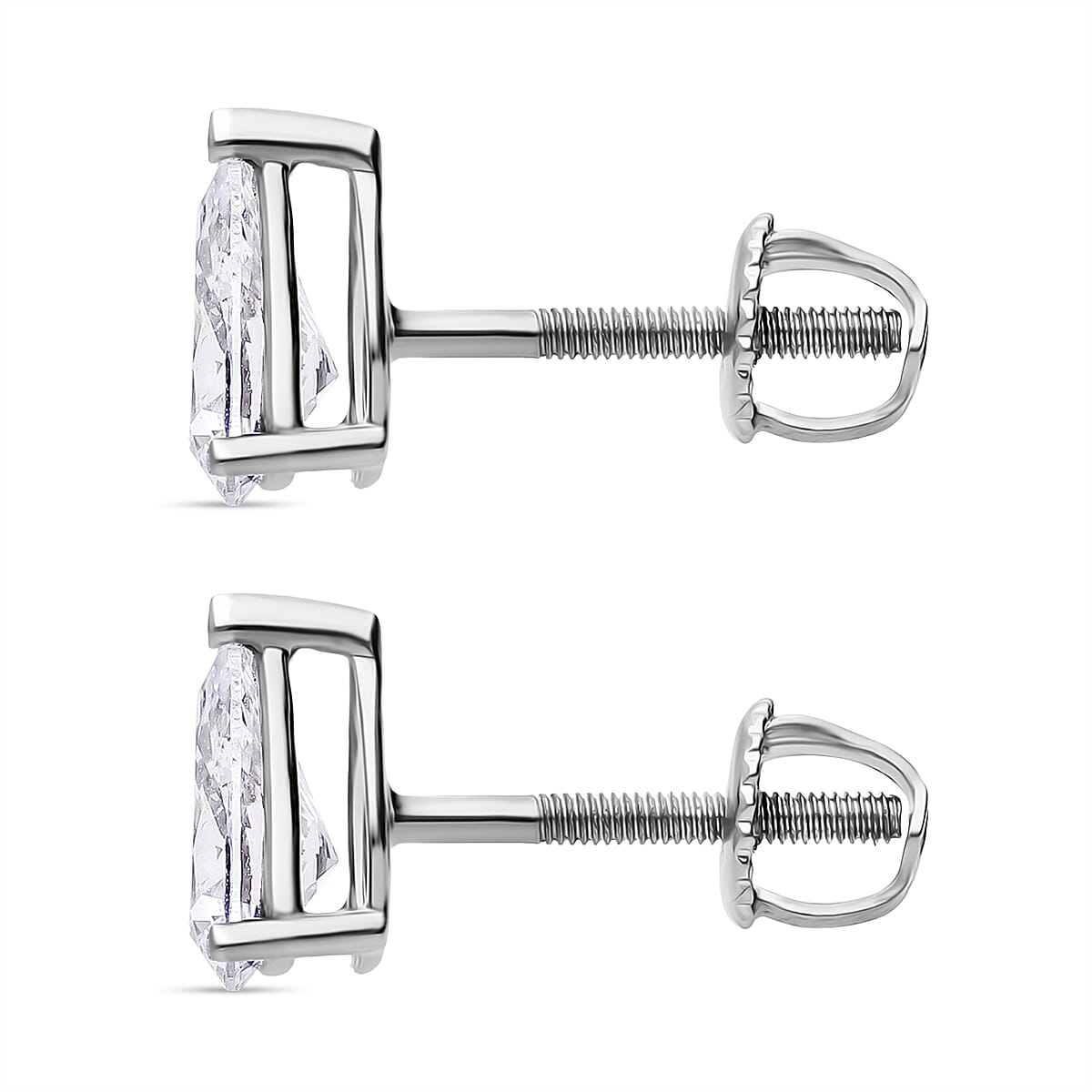 LUXURIANT 2 Ct. Lab Grown Diamond Solitaire Stud Earring in 950 Platinum SGL Certified EF, VS 8171900 3