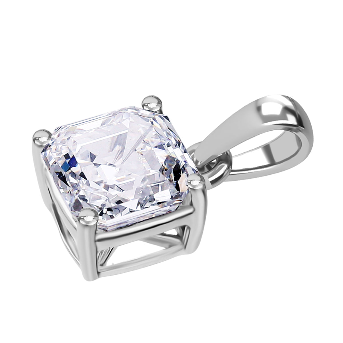 LUXURIANT 3 Ct. Lab Grown Diamond Solitaire Pendant in 14K White Gold IGI Certified VS-EF 8172049 3