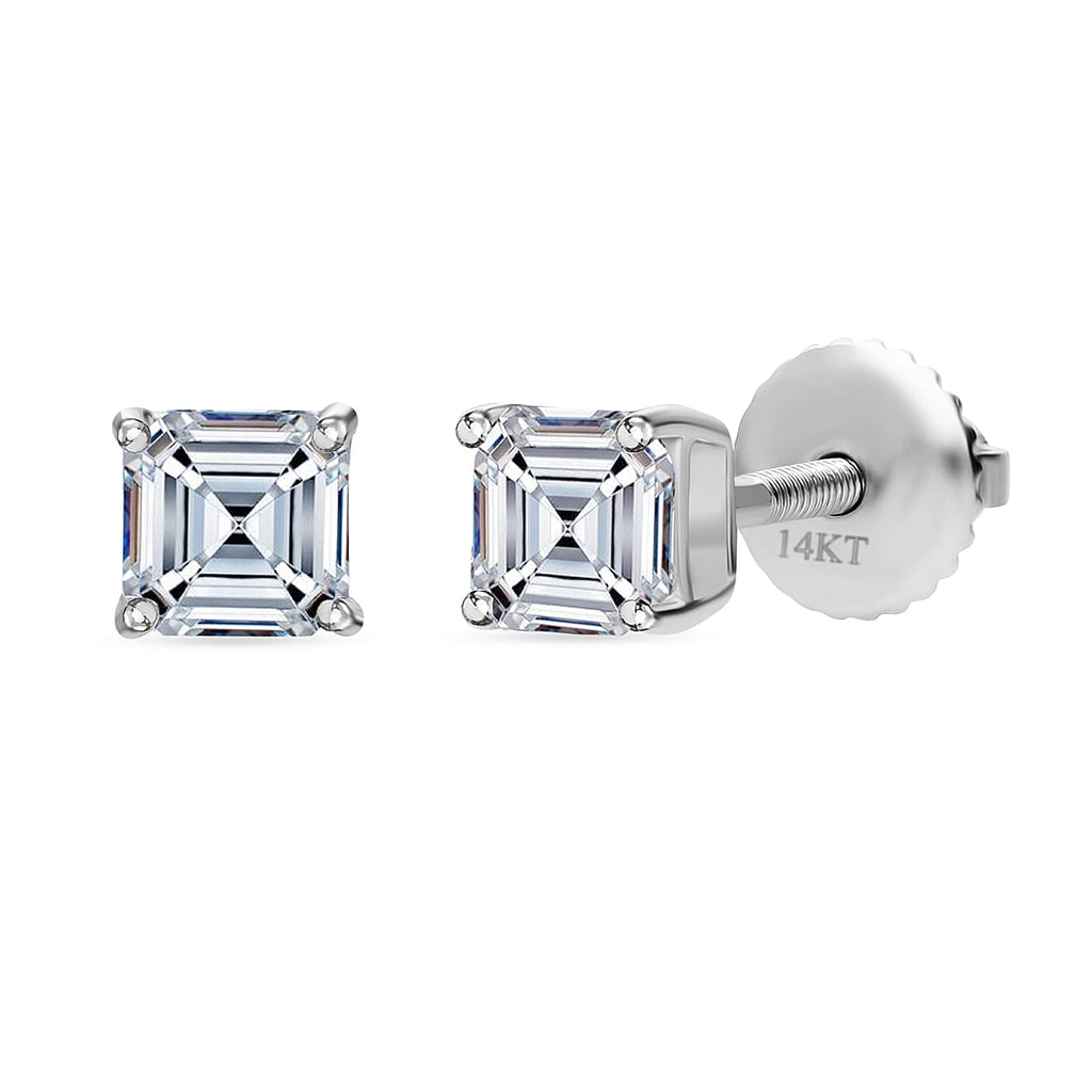 Luxuriant - 14K White Gold SGL Certified Lab Grown Diamond Earring with Screw Back 1.50 Ct.