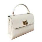 BRAND NEW LAUNCH - David Jones Womens Elegant Flap Closure Handbag with Top Handle - Cream_8172131