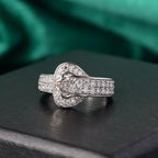 Luxuriant Lab Grown Diamond (VS/EF) Buckle Ring in Rhodium Overlay Sterling Silver 1.00 Ct._8178022_1