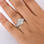 Luxuriant Lab Grown Diamond (VS/EF) Buckle Ring in Rhodium Overlay Sterling Silver 1.00 Ct._8178022_2