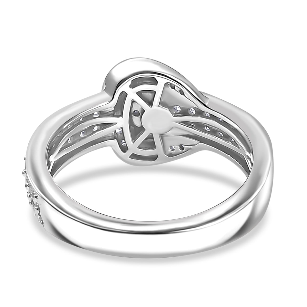 LUXURIANT 1 Ct. Lab Grown Diamond (VS-EF) Buckle Ring in Rhodium Overlay Sterling Silver 8178022 5